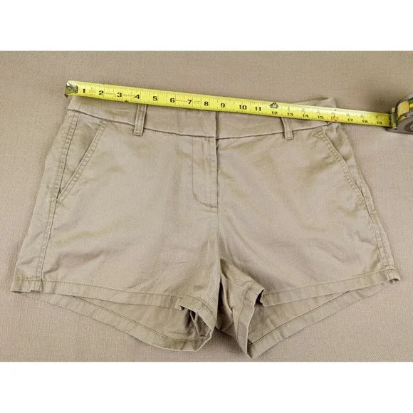 J. Crew Women's 8 Beige Tan Khaki Chino 100% Cotton Shorts 3.5" Inseam Mid Rise - Picture 7 of 11